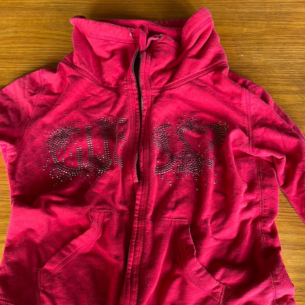 Red guess zip up